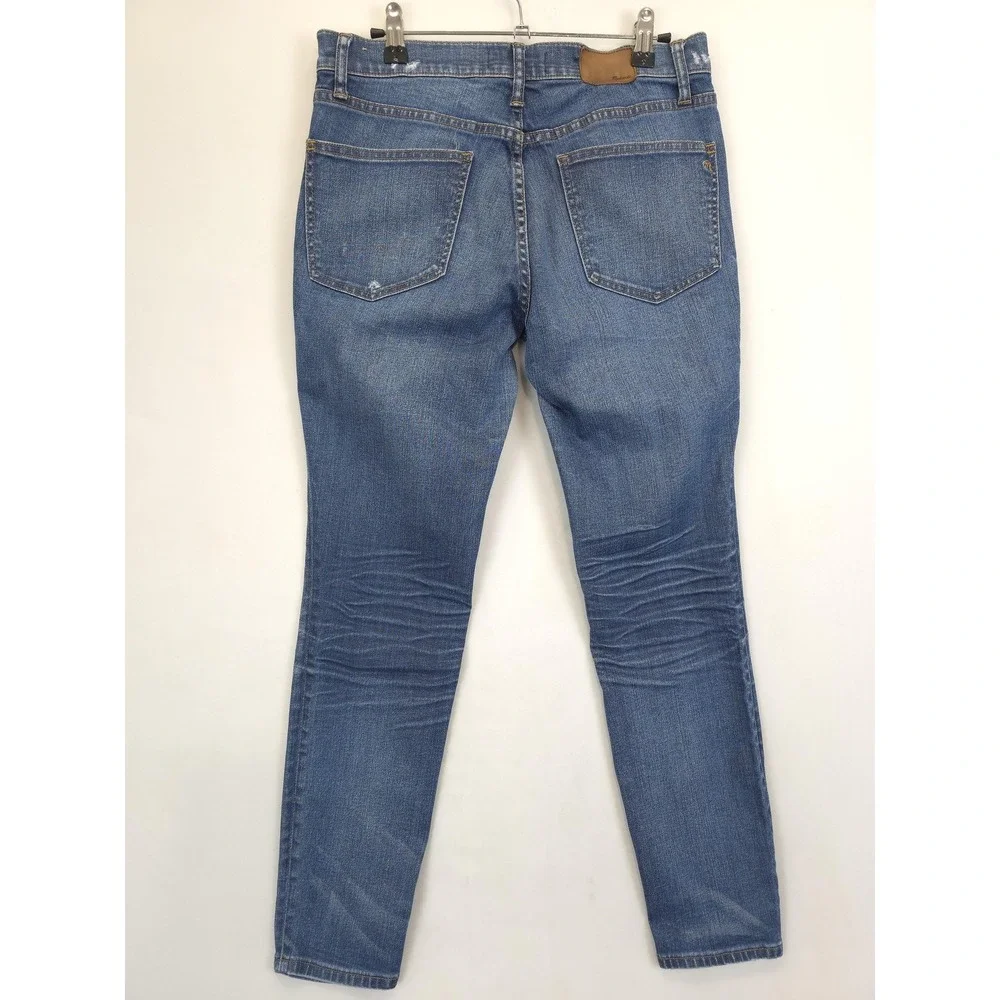 Madewell Skinny Skinny‎ Jeans Women 30 Blue Distressed Stretch Denim Mid Rise